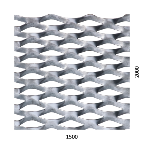 Tahokov Fe kosočtvercové oko: 62x25 mm, můstek: 9 mm (2000x1500x1,5 mm)